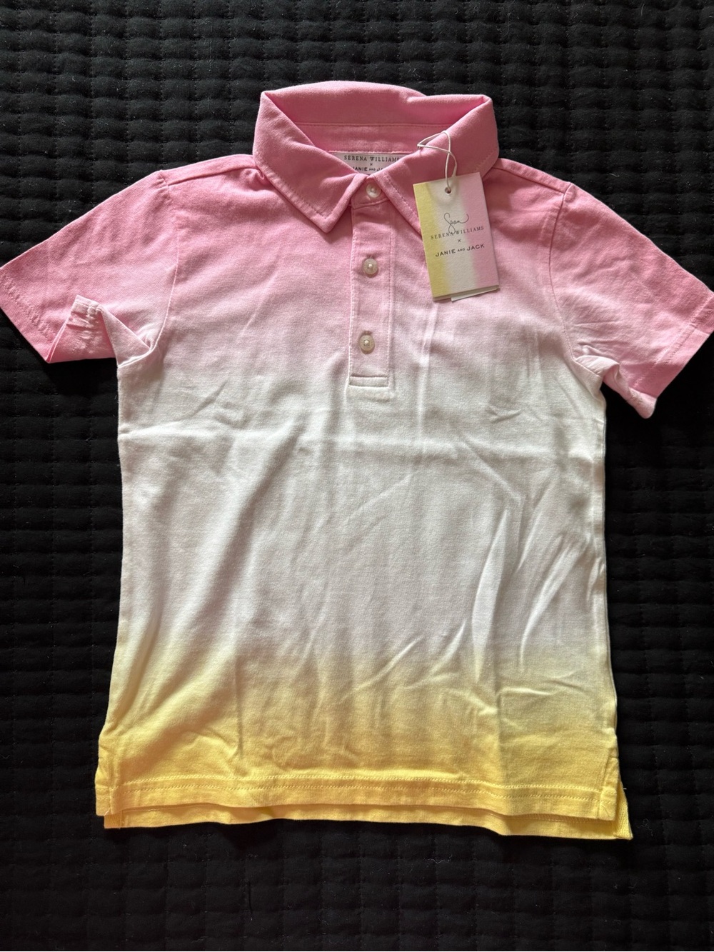Janie and Jack Pink White Yellow Ombre Polo Shirt